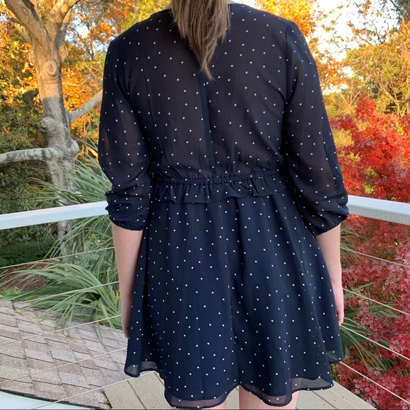 Boutique Navy Ruffle Mini Dress - Picture 2 of 2